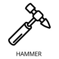 Hammer-Symbol, Umrissstil vektor
