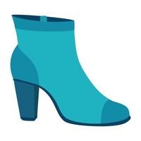 blaue Frau Schuhsymbol, flacher Stil vektor