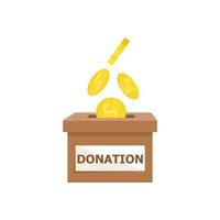 donation låda. välgörenhet till de fattig och behövande människor. vektor illustration isolerat på vit bakgrund.