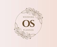 os initialen brief hochzeitsmonogramm logos sammlung, handgezeichnete moderne minimalistische und florale vorlagen für einladungskarten, save the date, elegante identität für restaurant, boutique, café im vektor