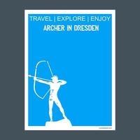 archer in dersden deutschland monument wahrzeichen broschüre flachen stil und typografie vektor