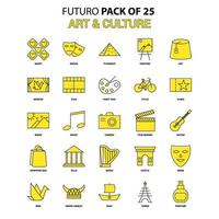 konst och kultur ikon uppsättning gul futuro senast design ikon packa vektor