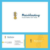 Thermometer-Logo-Design mit Slogan vorne und hinten Visitenkartenvorlage Vektor kreatives Design