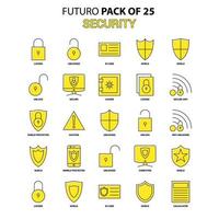 Sicherheits-Icon-Set gelb futuro neuestes Design-Icon-Pack vektor