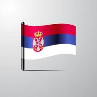 serbien schwenkt glänzenden flaggendesignvektor vektor