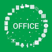 Infografik-Vektorvorlage für Office-Icon-Set vektor