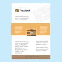mall layout för tegelstenar vägg comany profil årlig Rapportera presentationer folder broschyr vektor bakgrund