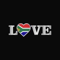 liebe typografie mit südafrika-flaggendesignvektor vektor