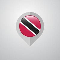 Karta navigering pekare med trinidad och tobago flagga design vektor