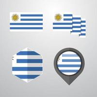 uruguay flag design set vektor