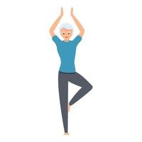 Seniorin Yoga Position Symbol, Cartoon-Stil vektor