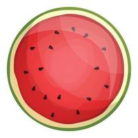 topp se skära vattenmelon ikon, tecknad serie stil vektor