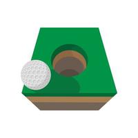 golfball am rand der lochkarikaturikone vektor