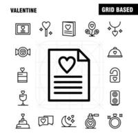 Valentinszeilen-Icon-Pack für Designer und Entwickler Ikonen der Datei Liebesromantik-Valentinsbild Liebesromantik-Valentinsgrußvektor vektor