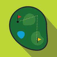 golf kurs platt ikon vektor