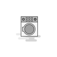 tvättning maskin webb ikon platt linje fylld grå ikon vektor