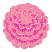 färgrik rosa kamelia ikon, tecknad serie stil vektor