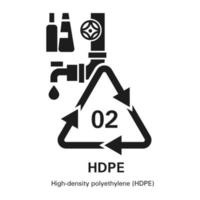 Symbol aus Polyethylen hoher Dichte, einfacher Stil vektor