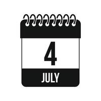 4. juli kalender, unabhängigkeitstag usa symbol vektor