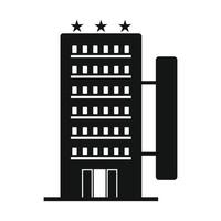 Hotelgebäude schwarz einfaches Symbol vektor