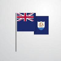 Anguilla wehende Flagge Designvektor vektor