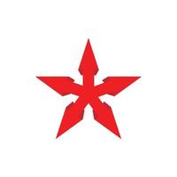 rotes Sternsymbol, Cartoon-Stil vektor