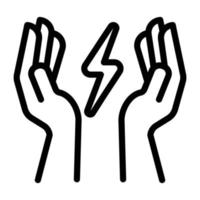 Hand halten Energiesymbol, Umrissstil vektor