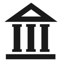 Bankgebäude-Ikone, einfacher Stil vektor