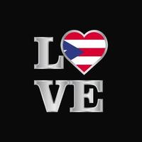 kärlek typografi puerto rico flagga design vektor skön text