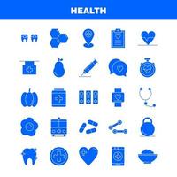 hälsa fast glyf ikon för webb skriva ut och mobil uxui utrustning sådan som medicinsk hjärta slå slå nödsituation päron medicinsk sjukhus piktogram packa vektor