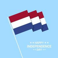 nederländerna oberoende dag typografisk design med flagga vektor