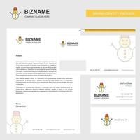 Schneemann-Business-Briefkopf-Umschlag und Visitenkarte-Design-Vektor-Vorlage vektor