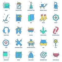 25 Business Concept Mix Flat Color Icon Set vektor