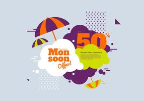 Monsoon Rabatt Vector Banner