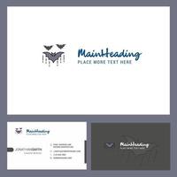 Fledermaus-Logo-Design mit Slogan Vorder- und Rückseite Visitenkarte Vorlage Vektor kreatives Design