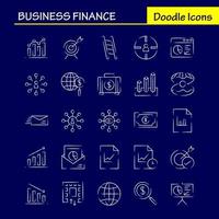 Business Finance handgezeichnetes Icon Pack für Designer und Entwickler Icons von Bag Aktenkoffer Business Fashion Finance Business Eye Mission Vector