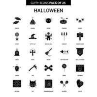 halloween glyf vektor ikon uppsättning