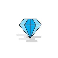 flacher Diamant-Icon-Vektor vektor