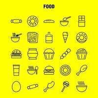mat linje ikoner uppsättning för infographics mobil uxui utrustning och skriva ut design inkludera bbq kött mat måltid ugn matlagning mat måltid samling modern infographic logotyp och piktogram vektor