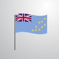 tuvalu wehende flagge vektor