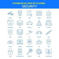 säkerhet ikoner futuro blå 25 ikon packa vektor