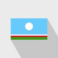Sakha-Republik-Flagge langer Schatten-Designvektor vektor