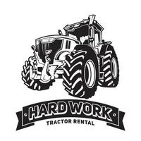 Bauernhof-Traktor-Vektorillustration, perfekt für Gerätevermieter und Bauernhof-Logo-Design vektor