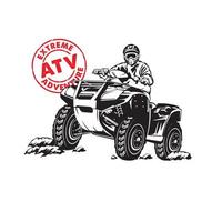 atv racing extrema äventyr, perfekt för tshirtdesign och racing event logotyp vektor