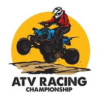 atv racing extrema äventyr, perfekt för tshirtdesign och racing event logotyp vektor