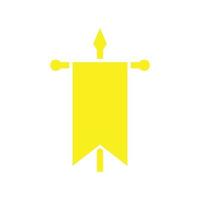 eps10 gelber Vektor Battle Flag abstrakte solide Kunstikone isoliert auf weißem Hintergrund. Kriegsbanner-Symbol in einem einfachen, flachen, trendigen, modernen Stil für Ihr Website-Design, Logo und mobile App
