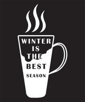Winter ist die beste Saisonvektor-T-Shirt-Designvorlage vektor