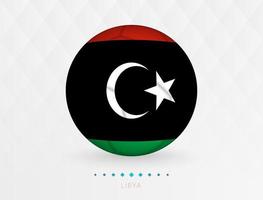 fotboll boll med libyen flagga mönster, fotboll boll med flagga av libyen nationell team. vektor