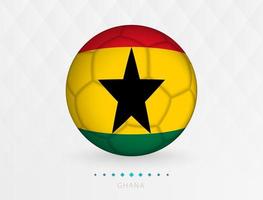 fußball mit ghana-flaggenmuster, fußball mit flagge der ghana-nationalmannschaft. vektor