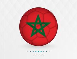 Fußball mit marokkanischem Flaggenmuster, Fußball mit Flagge der marokkanischen Nationalmannschaft. vektor